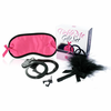 Lovers Premium Rožinė LoversPremium Tickle Me Rožinė Sensory Bondage Set with Feather and Blindfold