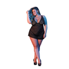 Magic Silk Exposed Babydoll Set 2X Juodas with Adjustable V-Back