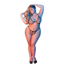 Magic Silk Exposed 2X Juodas Strappy Bra &amp; G-String Set Adjustable