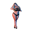 Magic Silk Exposed Halter Bandeau &amp; Panty Set 2X Juodas Lace Finish