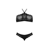 Magic Silk Exposed Halter Bandeau &amp; Panty Set 2X Juodas Lace Finish