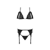 Magic Silk Exposed Lace Bra &amp; Garter Set Juodas L/XL Adjustable Fit