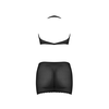Magic Silk Exposed Polka Dot Mesh Halter Crop Top &amp; Skirt S/M Juodas