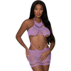 Magic Silk Seamless Lavender Romper High Neck Cut-Out One Size