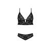 Magic Silk Exposed Underwired Bralette &amp; Lace Panty Set S/M Juodas