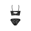 Magic Silk Exposed Underwired Bralette &amp; Lace Panty Set S/M Juodas