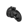Mancage Model 18 Silicone Chastity Device with Split Strap 9 cm Juodas