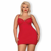 Obsessive Jolierose Chemise &amp; Thong Raudona XXL - Adjustable Lace Design