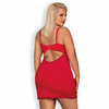 Obsessive Jolierose Chemise &amp; Thong Raudona XXL - Adjustable Lace Design