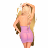 Penthouse Bedtime Story Mini Dress &amp; Thong Set Violetinė S/M