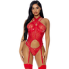 Forplay Fantasy Lingerie Steal Your Heart Mesh Longline Bustier Set XL