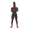 Male Power Uplift Mini Short L Juodas - Ergonomic Support &amp; Satin Waistband