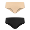 Bye Bra Invisible Hipster Set Nude &amp; Juodas S - Seamless Comfort 2 vnt.