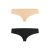 Bye Bra Invisible Thong Set Nude &amp; Juodas M - Seamless Comfort Duo