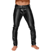 Noir Handmade Powerwetlook Trousers XL with Vinyl Accents Juodas