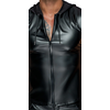 Noir Handmade Powerwetlook Hooded Top L, Juodas, Sleeveless, 2-Way Zip