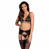 Obsessive Mixty 3-Piece Lace Lingerie Set Juodas L/XL Adjustable Fit