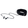 Ouch By Shots Ouch! Adjustable Velcro Collar with Soft Lining &amp; Nipple Clips Juodas