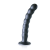 Ouch By Shots Ouch! Beaded Silicone Intimate Device 20.5 cm Metallic with Suction Base