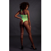 Ouch By Shots Neon Lingerie Bodysuit by Shots - Halter Neck, UV Reactive, Neon Žalias