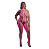 Ouch By Shots NEON Bodystocking by Shots - Halterneck, UV-Activated, Neon Rožinė, XS-XL