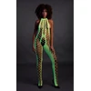Ouch By Shots Shots Neon Bodystocking Halterneck UV-Activated Neon Rožinė XS/XL