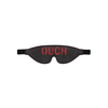 Ouch By Shots OUCH Bonded Leather Eye Mask - Raudona Lettering, Adjustable Strap