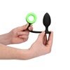 Ouch By Shots Ouch! Glow in the Dark Silicone Plug &amp; Support Ring - Fluorescent Žalias
