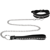 Ouch By Shots Shots Diamond Series Adjustable Collar with Leash, Juodas, Studded Design