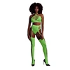Ouch By Shots Shots Neon Two-Piece Lingerie Set with Crop Top &amp; Stockings UV Rožinė