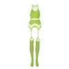Ouch By Shots Shots Neon Glow Crop Top &amp; Garter Stockings Set UV Reactive Rožinė XL/XXXXL
