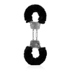 Ouch By Shots Furry Metal Hand Cuffs - Juodas