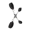 Ouch By Shots Ouch! Adjustable Furry Hand &amp; Leg Cuffs with Velcro Closure, Juodas