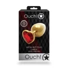 Ouch By Shots Ouch! Heart Gem Metal Intimate Plug Large - Jewel Base, Sidabrinis Finish