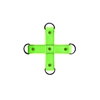 Ouch By Shots Ouch! Hogtie Restraint System Glow in the Dark Fluorescent Žalias