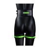 Ouch By Shots Ouch! Glow in the Dark Thigh Cuffs &amp; Belt Set S/M - Luminous Žalias