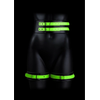 Ouch By Shots Ouch! Thigh Cuffs with Belt &amp; Handcuffs Glow-in-the-Dark L/XL Set