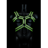Ouch By Shots Ouch! Body Armor Harness Glow-in-the-Dark Adjustable S/M Žalias