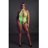 Ouch By Shots Rožinė NEON High-Cut Body UV-Activated Stretch Neon Rožinė Size XS/XL