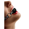 Ouch By Shots Ouch! Breathable Adjustable Ball Gag with Leather Straps Juodas