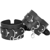 Ouch By Shots Ouch! Adjustable Leather Hand and Leg Cuffs with Soft Lining Juodas
