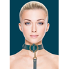 Ouch By Shots OUCH! Halo Adjustable Collar and Leash Set - Gold Accents, Leather Look