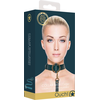 Ouch By Shots OUCH! Halo Adjustable Collar and Leash Set - Gold Accents, Leather Look