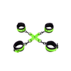 Ouch By Shots Ouch! Glow in the Dark Hand &amp; Ankle Cuffs Set with Hogtie, Luminous Žalias