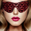 Ouch By Shots Ouch! Diamond Pattern Faux-Leather Eye Mask, Juodas, 19.5 cm