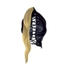Ouch By Shots OUCH! Mask with Skirtas šviesiems plaukams Ponytail Juodas - Adjustable Faux Hair Hood