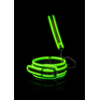 Ouch By Shots Ouch! Adjustable Glow-in-the-Dark Collar with Leash - Neon Žalias Finish