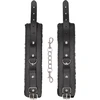 Ouch By Shots OUCH! Deluxe Plush Bonded Leather Handcuffs Adjustable Juodas
