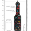Ouch By Shots Ouch! Leather Paddle with Printed Design, Adjustable Wrist Strap, Juodas