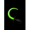 Ouch By Shots Ouch! Puppy Tail Plug Glow-in-the-Dark Silicone Medium Žalias